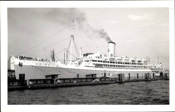 Ak-passagiersschip TS Orion, Orient Steam Navigation Company, Überseebrücke Hamburg