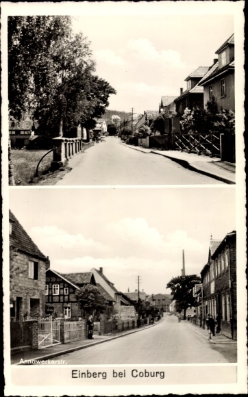 Ansichtkaart Einberg Rödenthal in de wijk Coburg in Opper-Franken, uitzicht op de Annawerkerstrasse