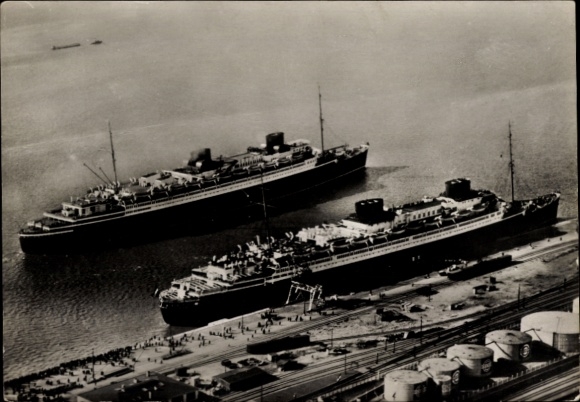 Ak Dampfer Bremen, Dampfer Europa, Norddeutscher Lloyd Bremen, Bremerhaven, Columbuskaje