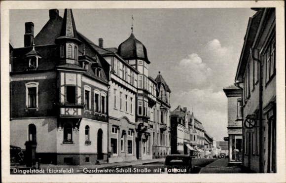 Ak Dingelstädt im Eichsfeld Thüringen, Geschwister Scholl Straße, Rathaus