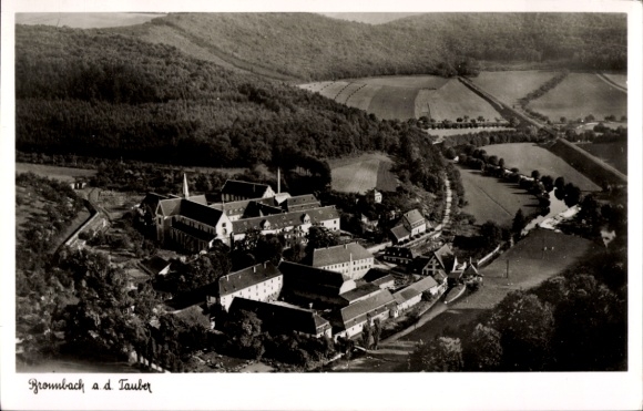 Postcard Bronnbach Reicholzheim Wertheim im Main Tauber Kreis, aerial photograph