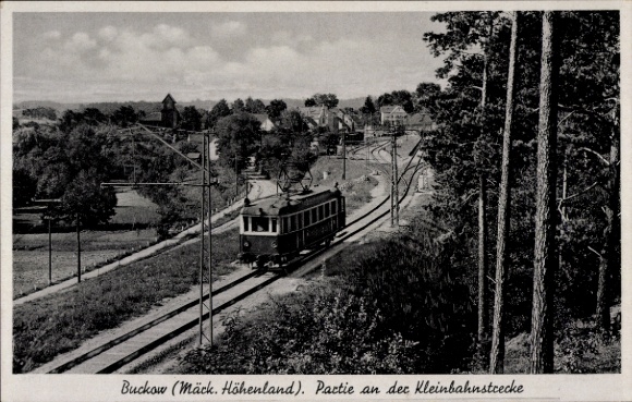 Ak Buckow in der Märkischen Schweiz, Kleinbahnstrecke