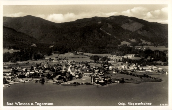 Postcard Bad Wiessee in Upper Bavaria, aerial photograph