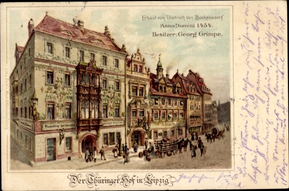 Artist Chromo-Litho Leipzig in Saxony, the Thüringer Hof, owner Georg Grimpe