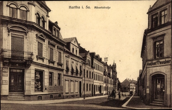 Ak Hartha Mittelsachsen, Albertstraße, August Taucher