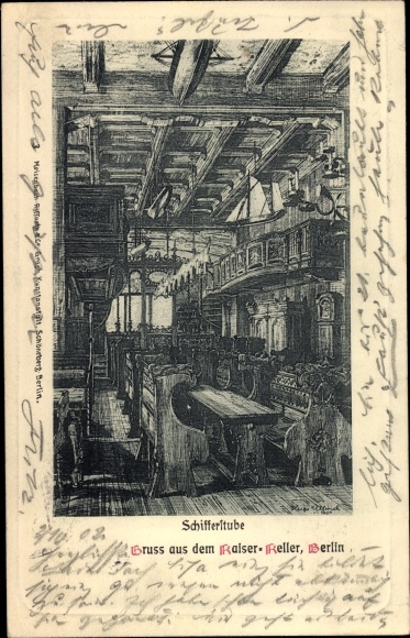 Künstler Ak Ulbrich, H., Berlin, Kaiser-Keller, Schifferstube