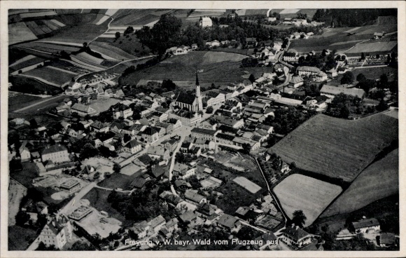 Postcard Freyung in the Bavarian Forest, aerial photograph