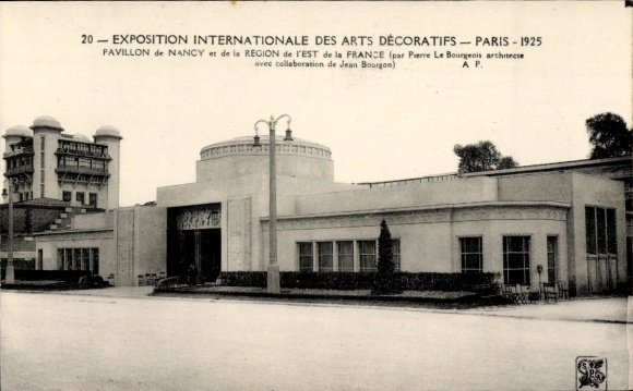 Postcard Paris, Decorative Arts Expo 1925, Pavilion of Nancy and the Western Region of France
