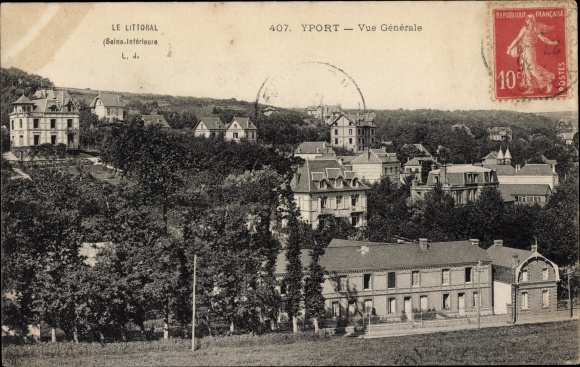 Postcard Yport Seine Maritime, town view