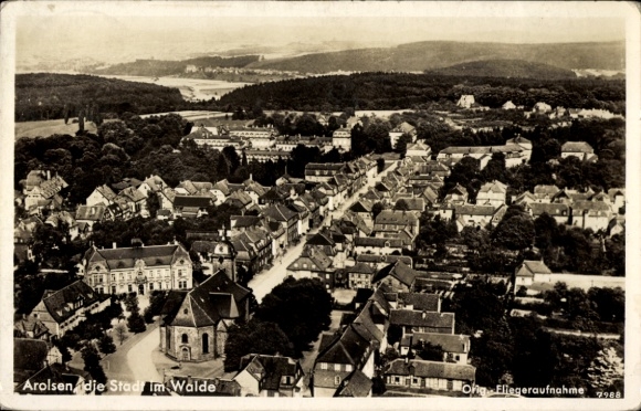 Postcard Bad Arolsen in Hesse, panorama, aerial photograph