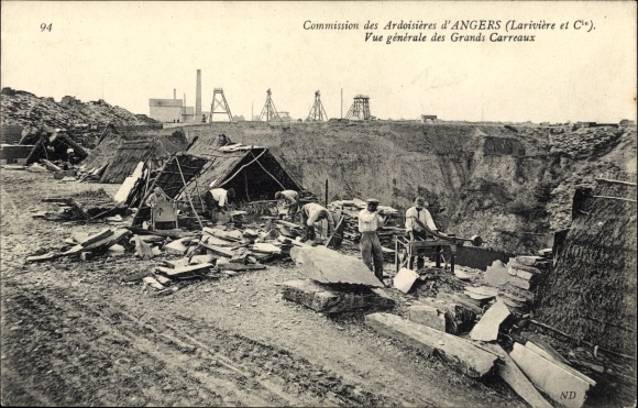 Postcard Angers Maine et Loire, Ardoiseres Commission, General view of the Grands Carreaux