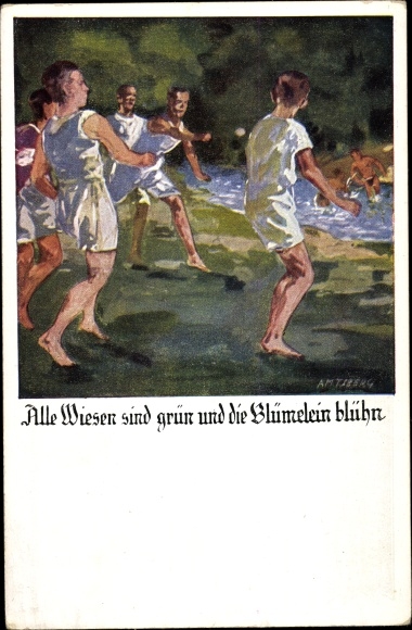 Kunstenaarskaart Amtsberg, Otto, alle weiden zijn groen, Duitse Gymnastiekvereniging