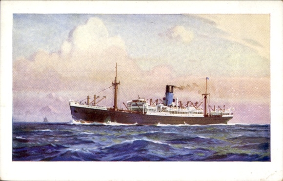 Artist Postcard Steamer Ocean, Dutch Steamship