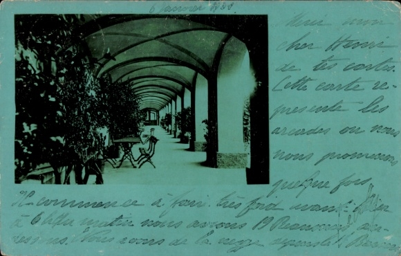 Postcard Zangberg in Upper Bavaria, Educational Institute of the Salesian Sisters of St. Joseph, arcades