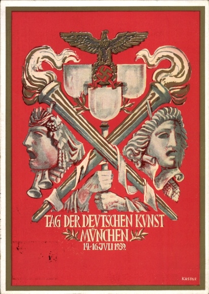 Artist Postcard Kaspar, Munich, Day of German Art, 14th-16th. July 1939