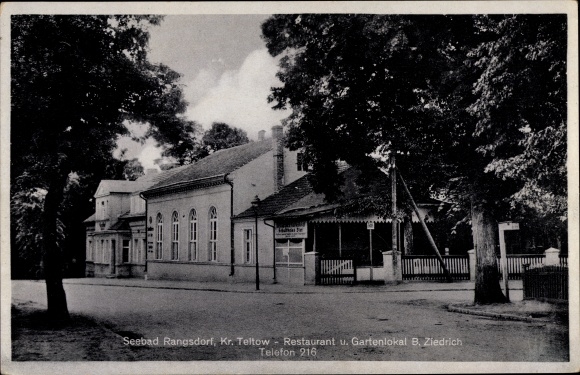 Postcard Rangsdorf in Brandenburg, restaurant and garden bar