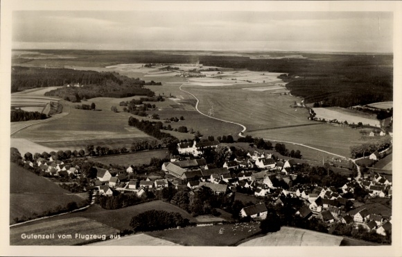 Ak Gutenzell Hürbel Oberschwaben Württemberg, Fliegeraufnahme