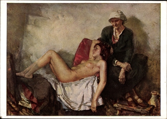 Artist Postcard troops, Karl, being and passing away, HDK 21