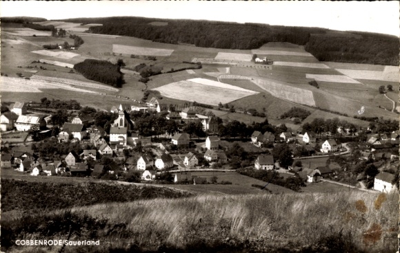 Postcard Cobbenrode Eslohe Sauerland, Panorama, Hotel Pension Rote Erde