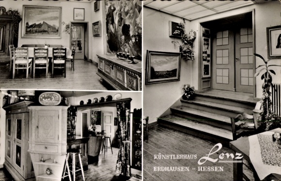 Postcard Erdhausen Gladenbach Hesse, Künstlerhaus Lenz