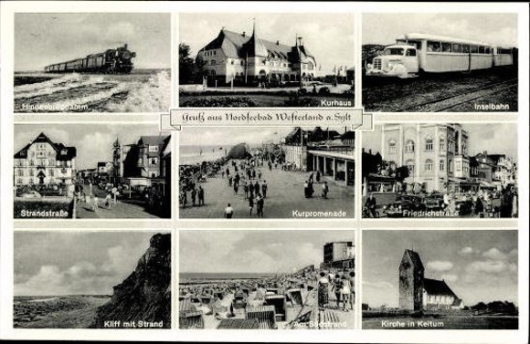 10 alte Ak Westerland auf Sylt, diverse Ansichten