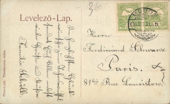Letters Postcard First Name Bufk, Children in Folk Costumes
