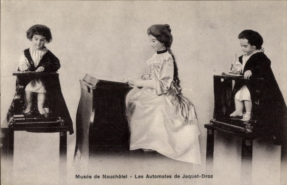 Ak Neuchâtel Neuenburg Stadt, Museum, automatisierte Puppen von Jaquet-Droz