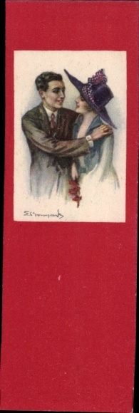 Artist Postcard Bompard, Sergio, lovers, embrace