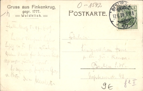KP Finkenkrug Falkensee w Havelland, widok na las, zagroda