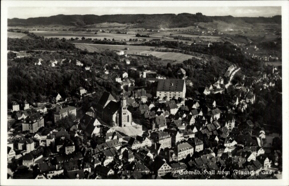 Ak Schorndorf in Württemberg, luchtfoto van gebouw, landschap