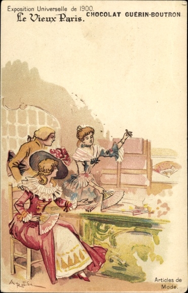 Artist Chromo-Litho Robida, Albert, Paris, Chocolat Guerin Boutron, Advertising, Articles de Mode