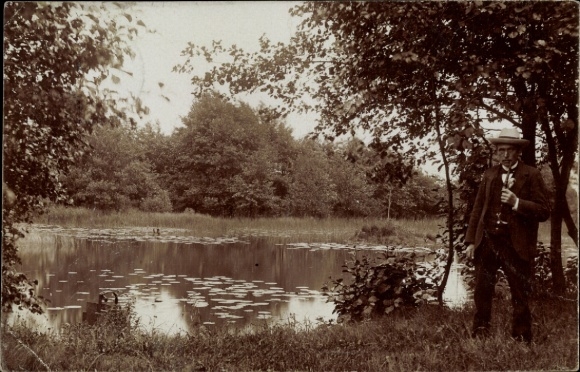 Postcard Schneverdingen in the Lüneburg Heath, water, nature, man