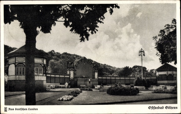 Ak Ostseebad Göhren auf Rügen, Anlagen am Konzertplatz