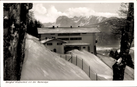 Ak Obersalzberg Berchtesgaden in Oberbayern, Berghof Wachenfeld, Reiteralpe, Winter