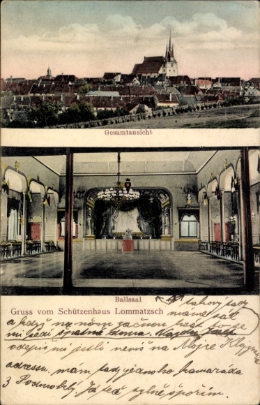 Ak Lommatzsch in Sachsen, Schützenhaus, Ballsaal