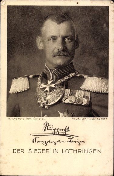 Ak Kroonprins Rupprecht van Beieren, de winnaar in Lotharingen, portret