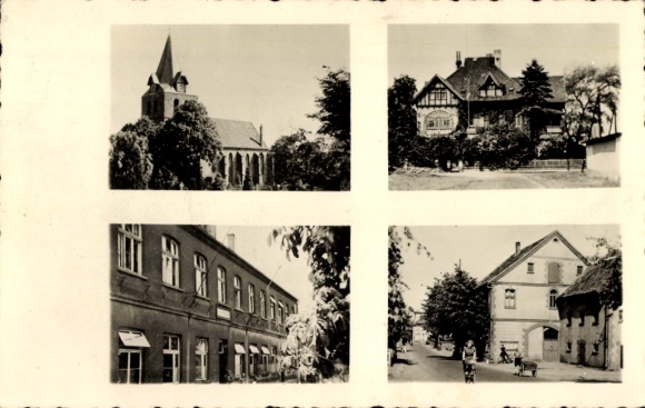 Postcard Gehlenbeck Lübbecke in Westphalia, Church, Office, Village Street
