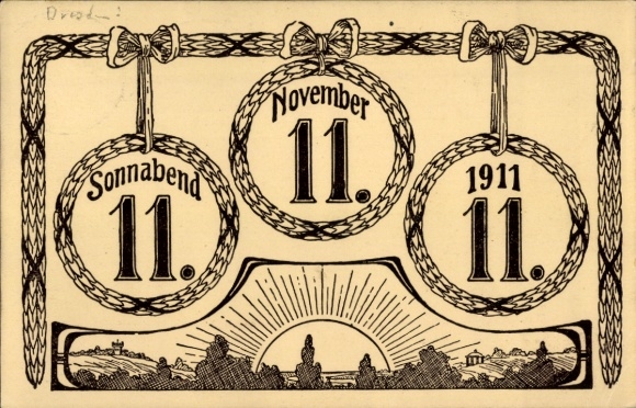 Ak Besonderes Datum, 11.11.11, Sonnabend, November