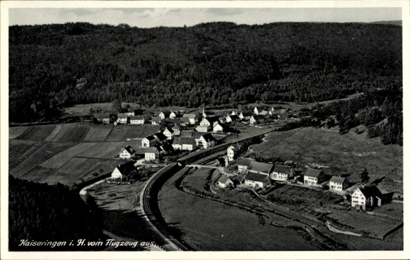 Postcard Kaiseringen Straßberg in the Zollernalb district, aerial photograph