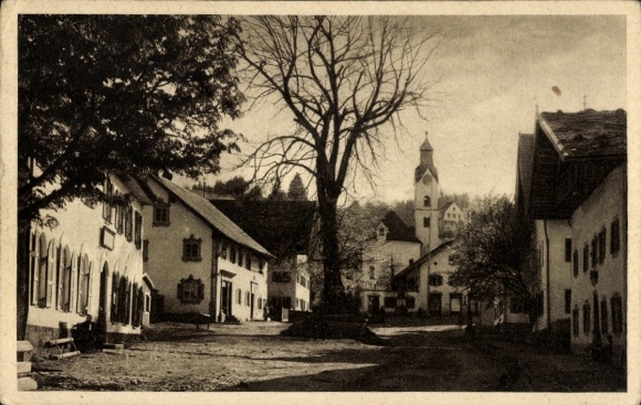 Ak Bad Kohlgrub, dorpsidylle, dorpsstraat