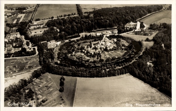 Postcard Kalbe Calbe Milde in the Altmark, aerial photograph