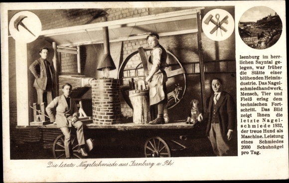 PC Isenburg in the district of Neuwied, the last nail forge, blacksmith, interior view
