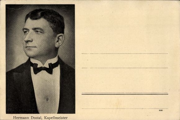 Ak Hermann Dostal, Kapellmeister, Kadermann im Prater Wien