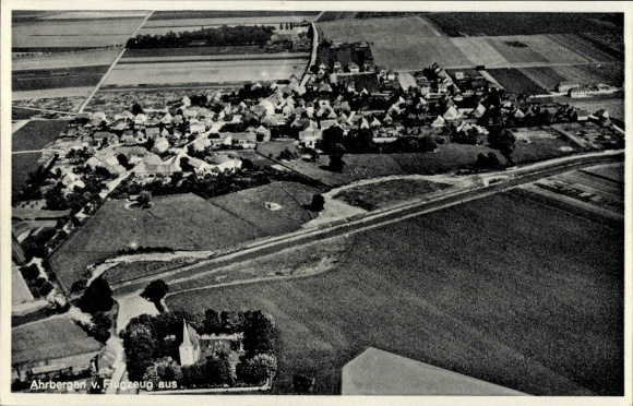 Postcard Ahrbergen Giesen in Lower Saxony, aerial photograph