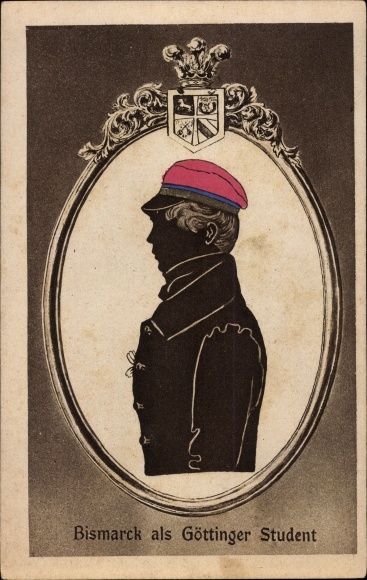 Studentika paper cutting PC Bismarck as a student in Göttingen
