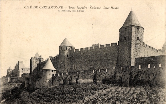 Postcard Carcassonne Aude, CITÉ DE CARCASSONNE, Tours Mipadre-Cabuzac - Lices Hautes