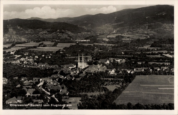 Postcard Ottersweier in Baden Württemberg, aerial photograph