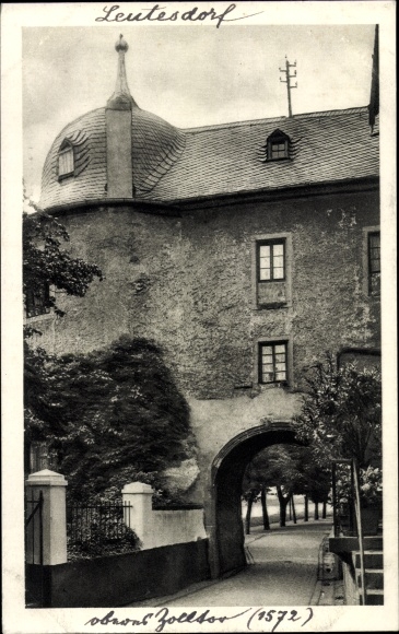 Postcard Leutesdorf am Middle Rhine, upper customs gate