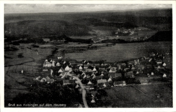 Postcard Kolbingen in Württemberg, aerial photograph