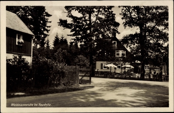 PC Reudnitz Werdau in Saxony, Weidmannsruhe, view of the inn, terrace